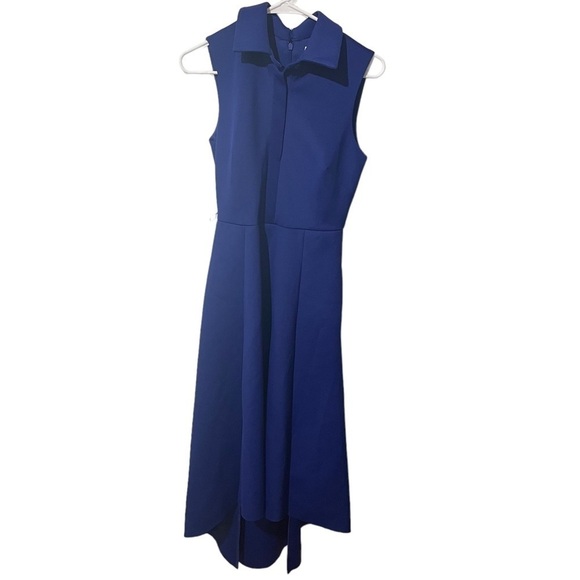 𝅺mark Badgley & James Mischka Royal Blue Asymmetrical Sleeveless Dress - Picture 3 of 12